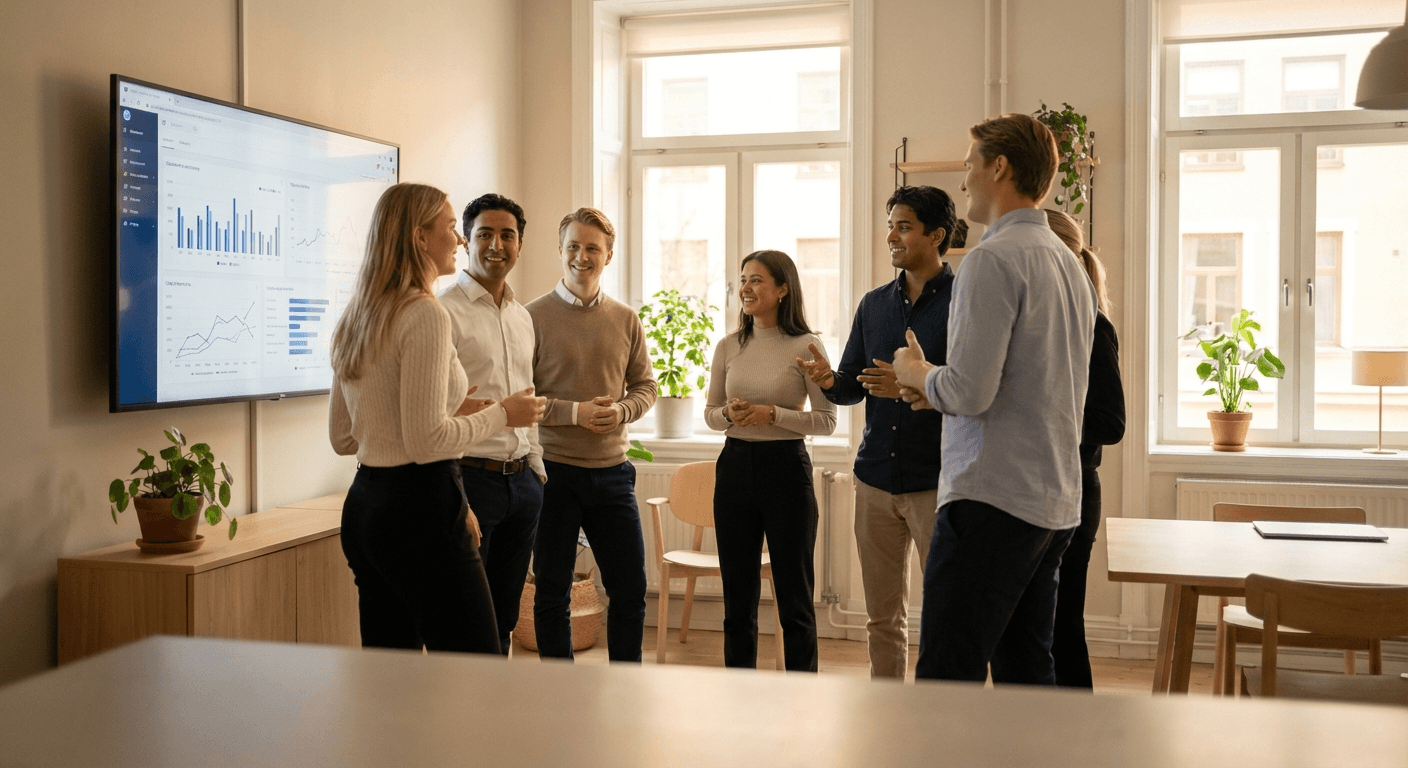 Team collaborating on legal analytics